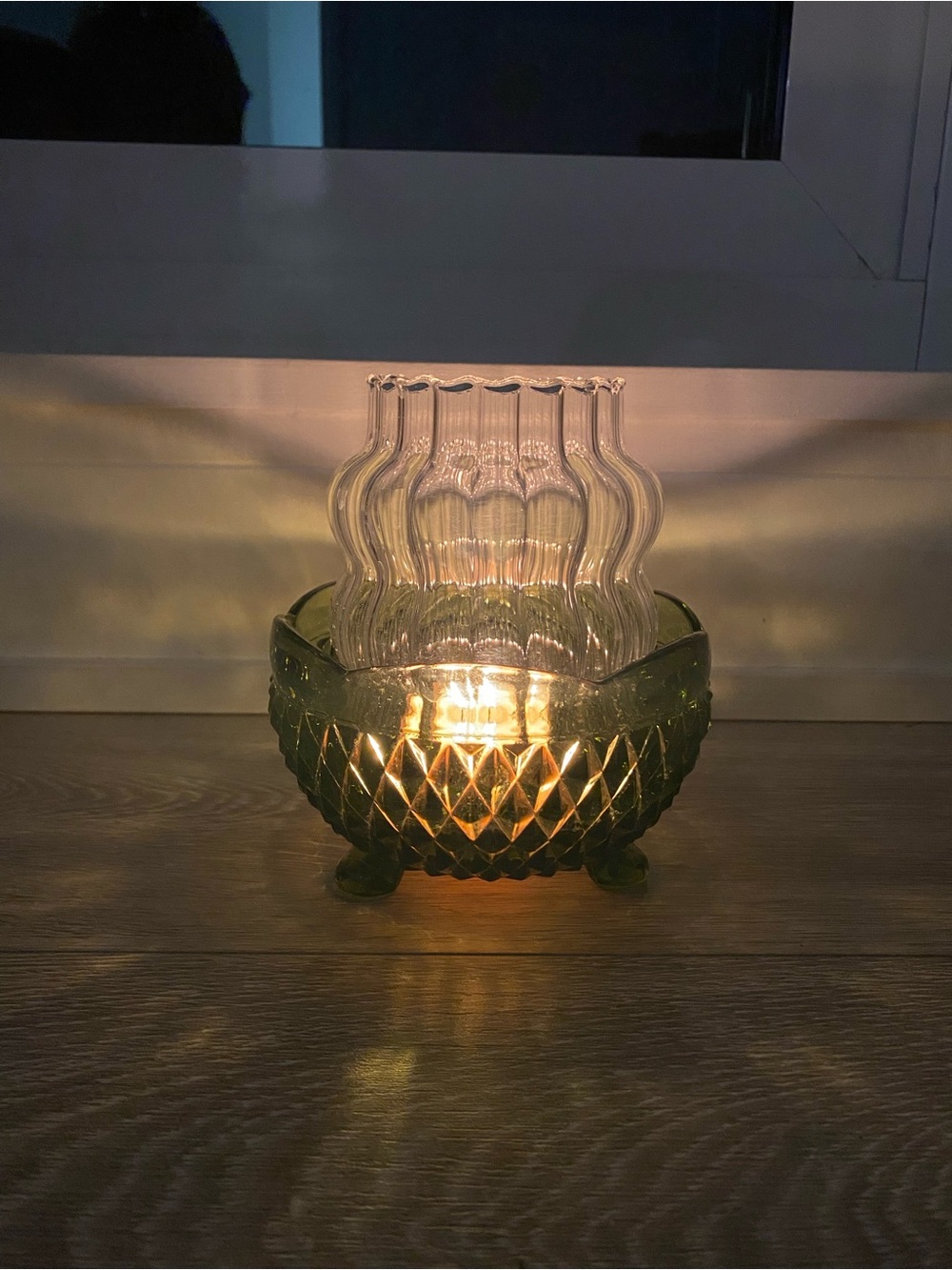 Charming flower vintage inspired fairy lamp - candle holder